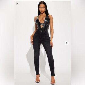 High-Waisted Black Skinny Jeans